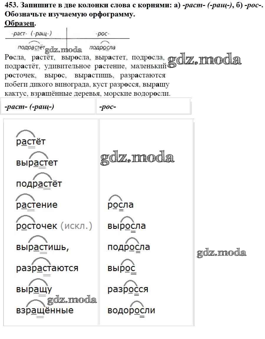 ОТВЕТ на задание № 453 Учебник по Русскому языку 5 класс Баранов