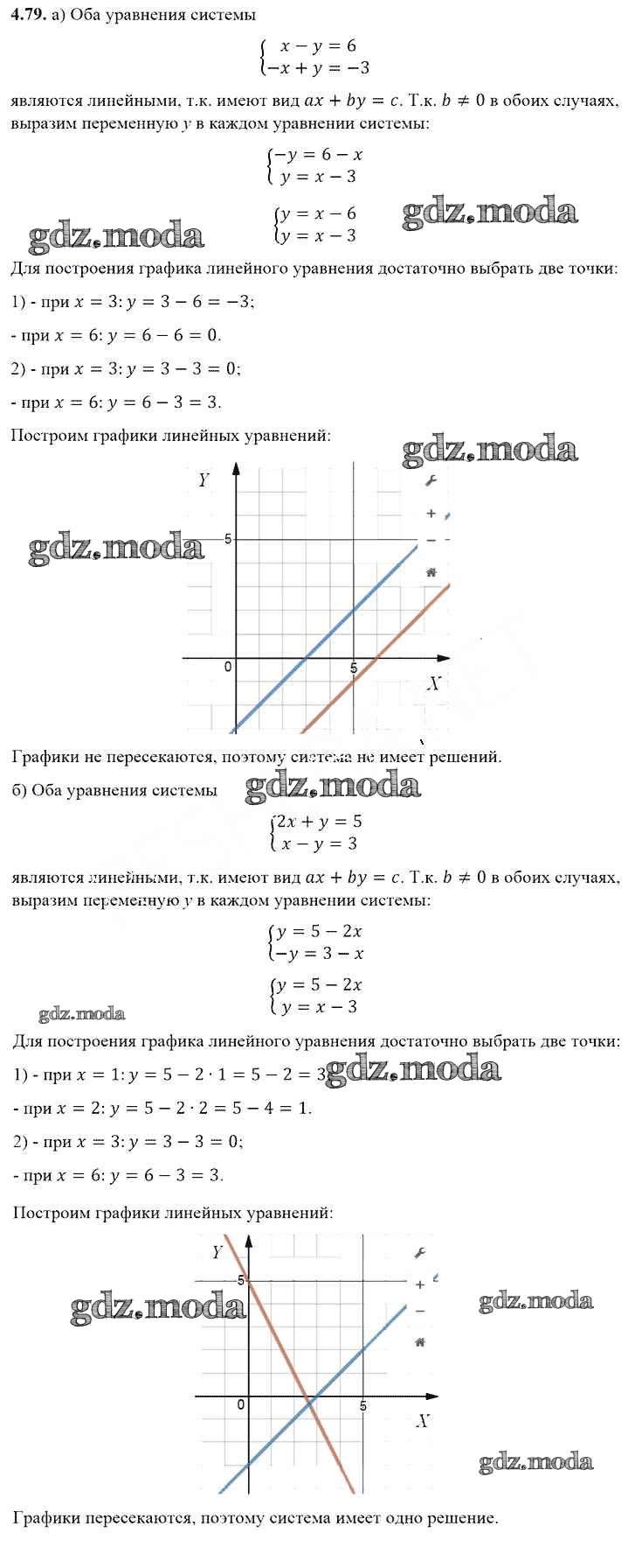 ОТВЕТ на задание № 4.79 Учебник по Алгебре 7 класс Арефьева