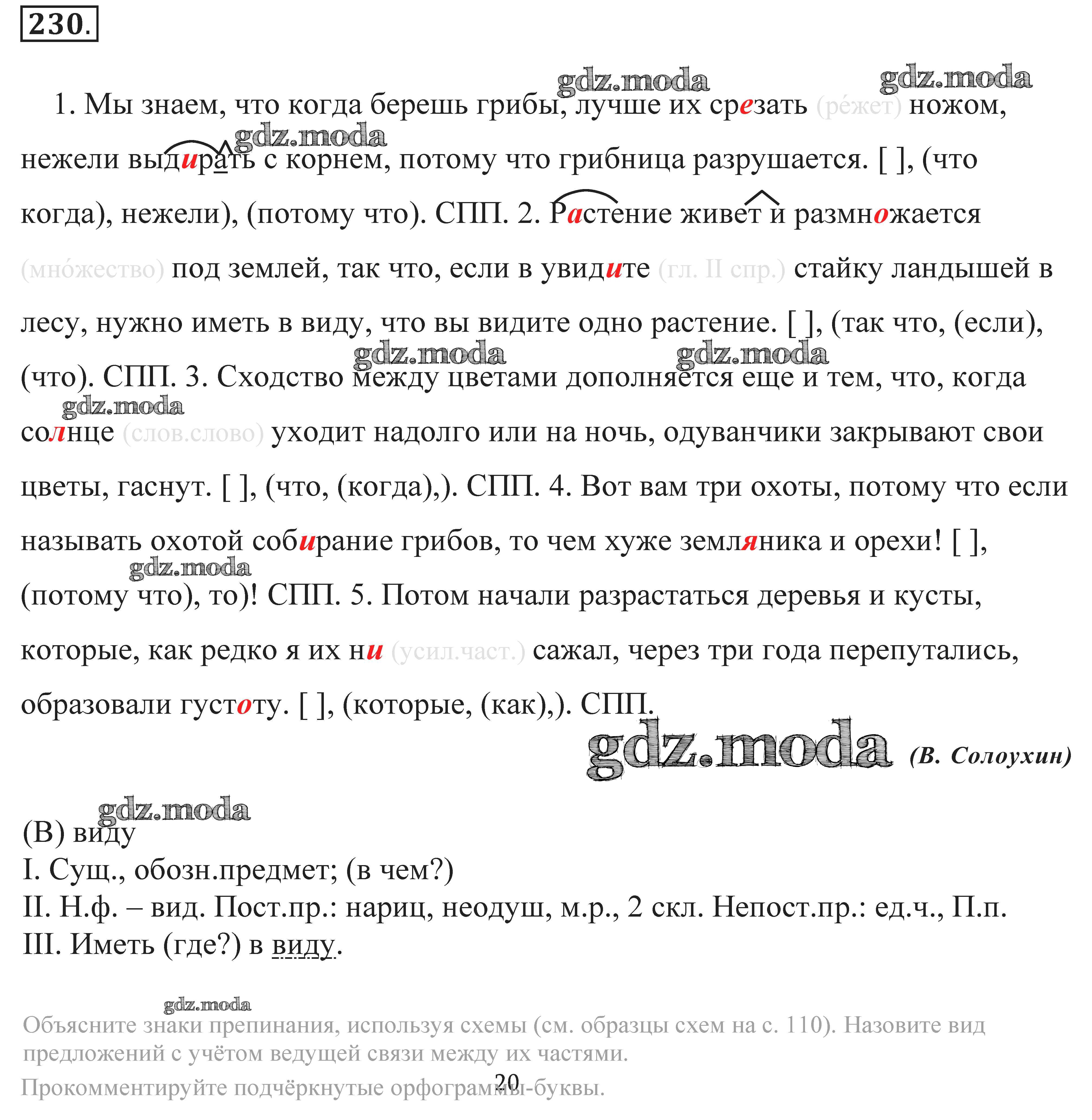 ОТВЕТ на задание № 230 Практика по Русскому языку 9 класс Пичугов