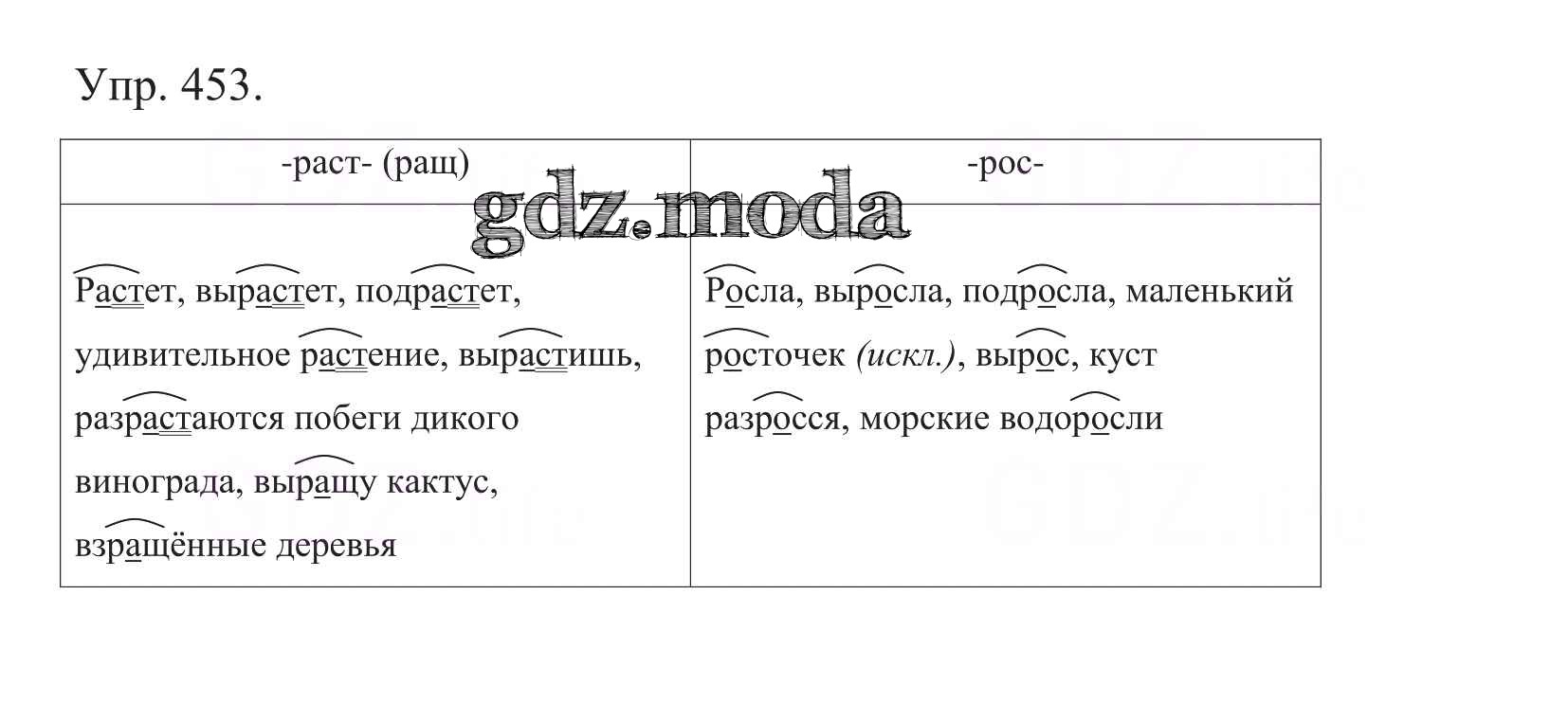 ОТВЕТ на задание № 453 Учебник по Русскому языку 5 класс Баранов