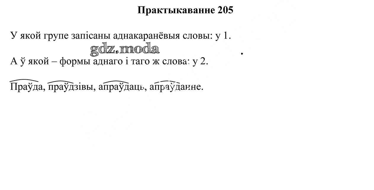 ОТВЕТ на задание № 205 Учебник по Белорусскому языку 3 класс Свірыдзенка