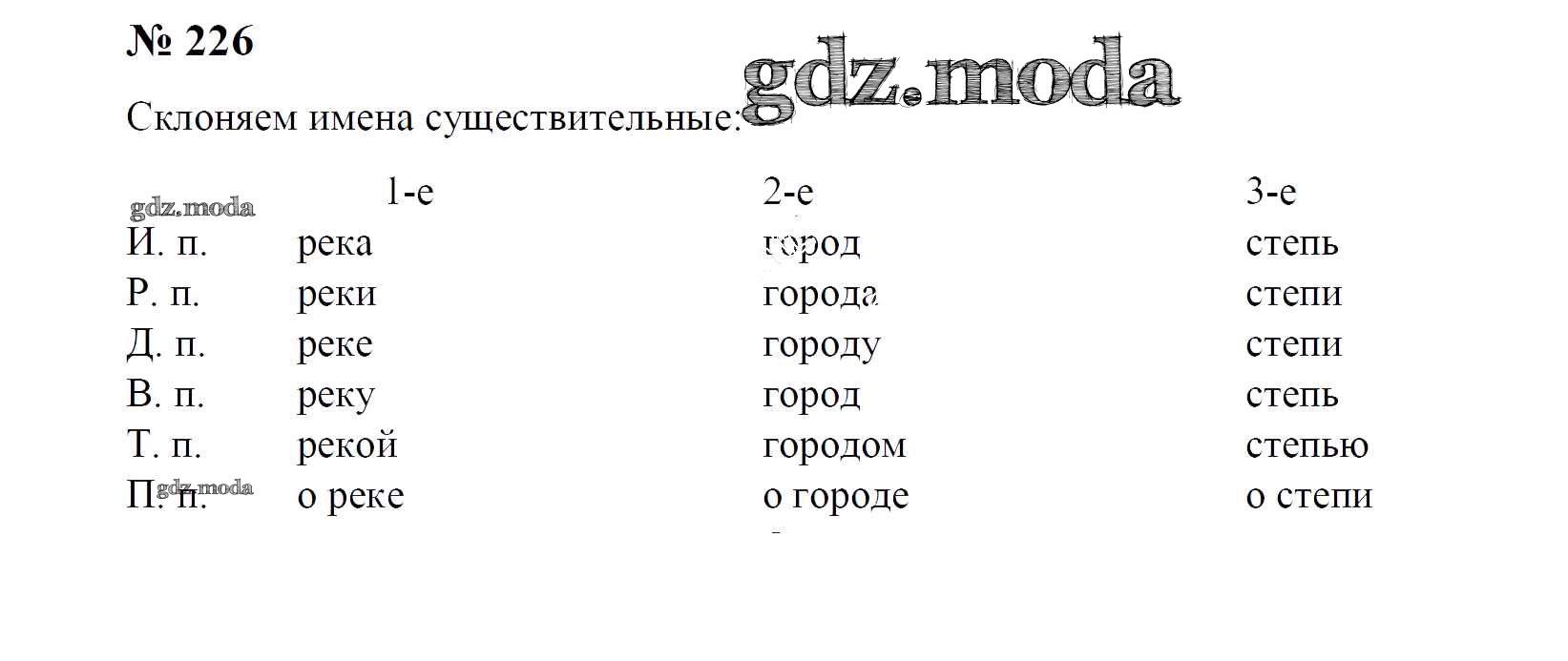 ОТВЕТ на задание № 226 Учебник по Русскому языку 4 класс Рамзаева